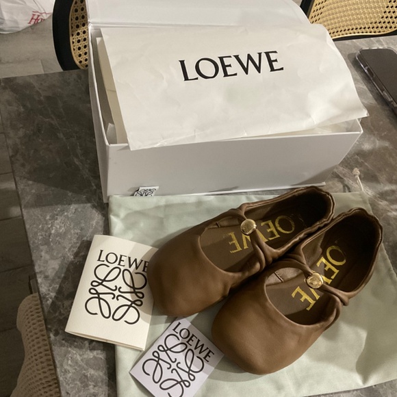 Loewe Pebble Soft Ballerina lambskin nappa leather Flats Loafers - Picture 5 of 6